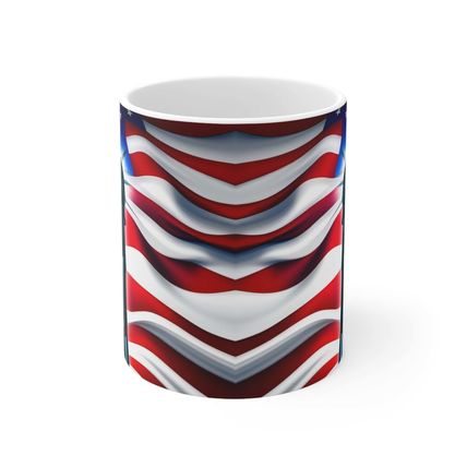 The United States of America USA Flag Eagle #6 11oz Ceramic Coffee Mug
