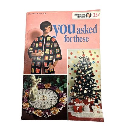 American Thread Co. Star Book No. 208 Pansy 3D Doily, Harlequin & Afghan Coat