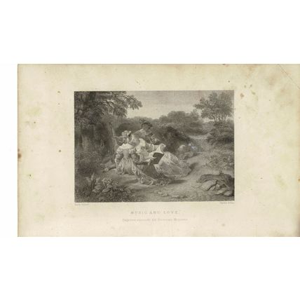 Music & Love, Petersons Magazine, Book Illustration (Print), c1870
