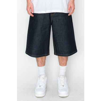 Baggy Fit Raw Denim Shorts