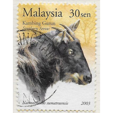 MALAYSIA 2003 SOUTHERN SEROW SUMATRAN GOAT ANTELOPE ANIMAL 30s USED
