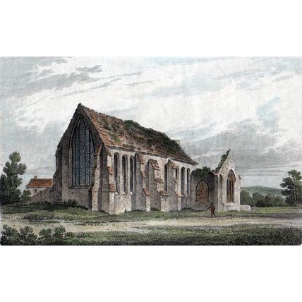 ABER HONDDU COLLEGIATE CHAPEL 1813 Samuel Rawle - Mrs Lathbury ENGRAVING