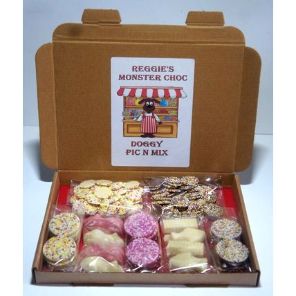 DOG CHOC TREAT BOX REGGGIES PIC N MIX MONSTER CHOC Dog Chocolate Selection Box L