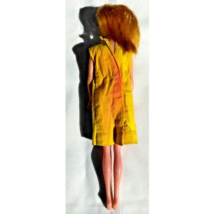 Vintage 1960s Barbie Doll Clone 11" Fashion Doll Blonde Hair Yellow Dress Flaws