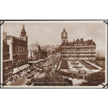 Princes Street, Edinburgh, 1941 - Valentine's RP Postcard