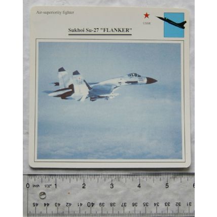 Sukhoi Su-27 Flanker - USSR - Air Superiority Fighter - Collectors Club Card