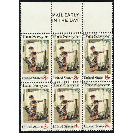 1470, Mint NH 8¢ - Color Shift Error Block of Six - Stuart Katz