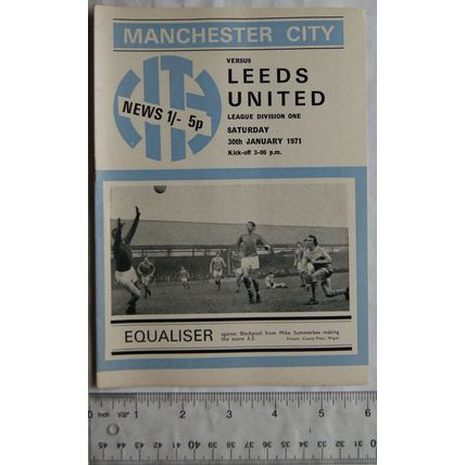 1971 programme Manchester City v. Leeds United