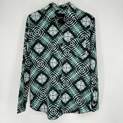 Le Superbe Button Up Printed Long Sleeve Shirt Women's Size Small Chic Designer