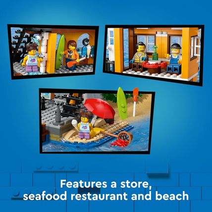 LEGO City Seaside Harbor with Cargo Ship Toy, Model Container Crane and Boat wit
