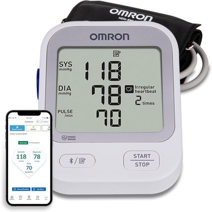 OMRON Silver Upper Arm Blood Pressure Monitor - Clinically Validated Blood Press