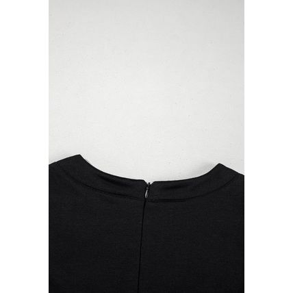 Black white Tie V Neck Pintuck Sleeveless Loose Romper