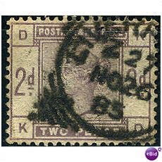 1883 SG189 2d Lilac Fine Used Check Letters "KD"