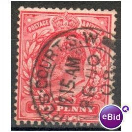 GB stamps 1902-10 KEV11 - 1d SG219 Earls Court 1