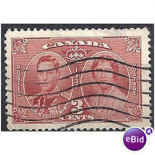 Canada 1937 SG356 3c Carmine Coronation Fine Used. .