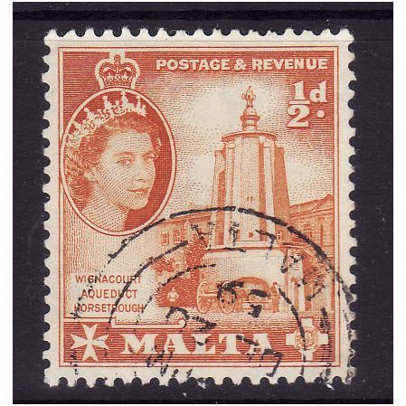 MALTA 1956 1/2d ORANGE SG 267 FINE USED#2