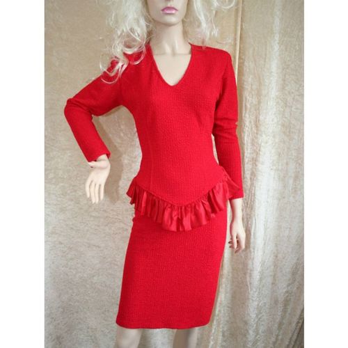 Vintage 1980 Red Dress Size 12