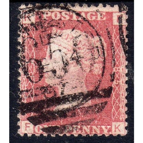 1858 sg43 1d RED plate 85 (F K) FINE USED BDO16