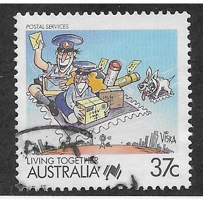 AUS 1988 37c 'LIVING TOGETHER - POSTAL SERVICES' FINE USED (EBID67-168)
