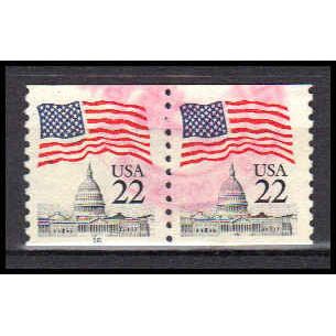 Used 2115 22c U.S. Flag Fine CNP Left 16 PA0633