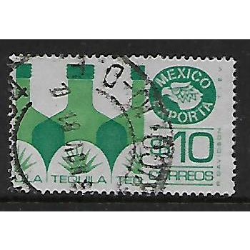 MEXICO 1975 10p TEQUILA LT GREEN AND GREEN SG 1479 FINE USED#2
