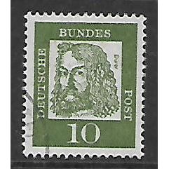 GERMANY BERLIN 1961 FAMOUS GERMANS 10pf GREEN DURER SG B197 FINE USED#2