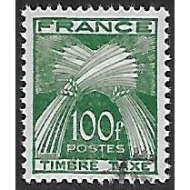 Po Mi 92: 100 Fr. green Postage Due Stamp: Wheatsheaves