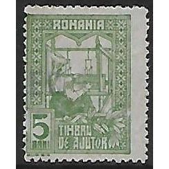 Zm Mi 7: 5 b. green Postal Tax Stamp: Queen Weaving, white paper, c. p. 13½:13¾