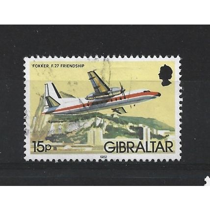 Gibraltar.SG467 15p Fokker F.27 Friendship.Fine Used.Nov23