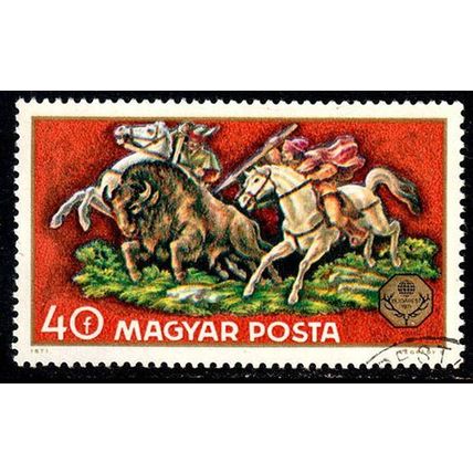 Hungary 1971 Horse Sports 40f Used Stamp Hunting