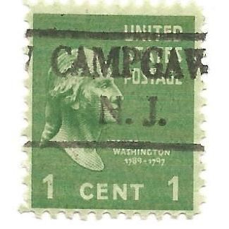 PRECANCEL-T&T N.J., CAMPGAW 492 ON 1c MNH