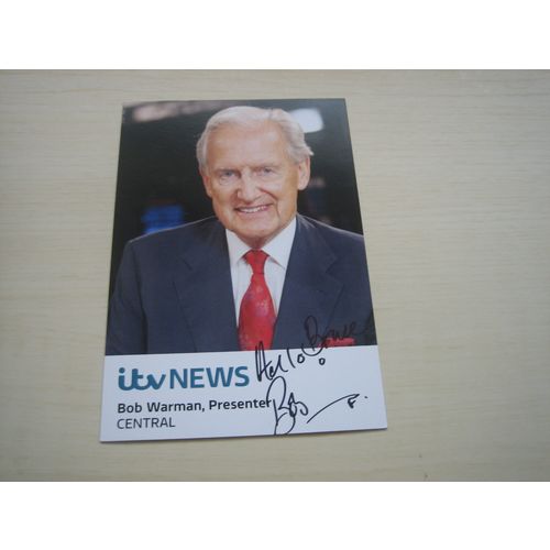 Bob Warman (ITV Central) hand signed RARE *FREE POST*