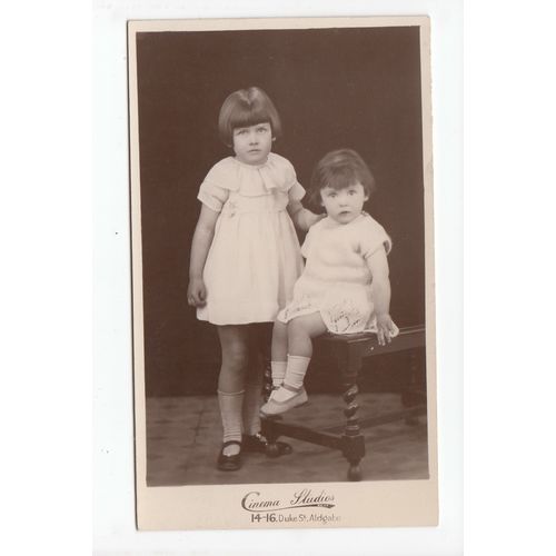 Two Children RP Postcard Publisher Cinema Studios Aldgate
