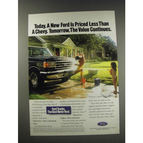 1991 Ford F-150 Pickup Truck Ad - Today, A New Ford is priced less than