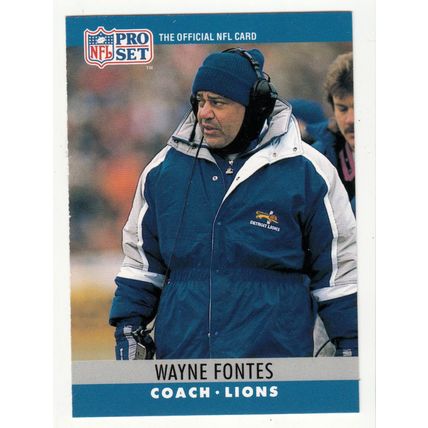 1990 Pro Set Football card 106 Lion's Coach Wayne Fontes