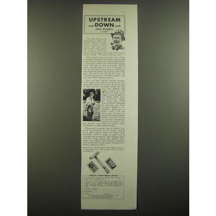1938 Gem Razor Ad - Upstream and down with Jed Hines, Guide