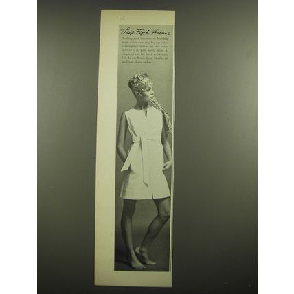 1968 Saks Fifth Avenue White Cotton Pique Shift Ad - Very Saks Fifth Avenue