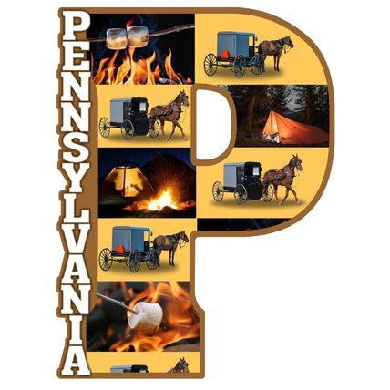Pennsylvania Amish Camping Capitol P Fridge Magnet