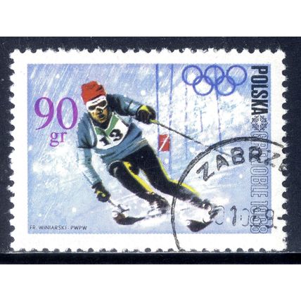 POLAND 1968, Winter Olympics - Slalom, 90 G, CTO (2)