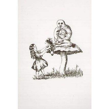 Caterpillar Alice's Adventures In Wonderland Underground Edn Book Postcard