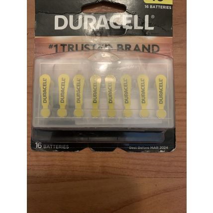1x Duracell 16 Pack Hearing Aid Batteries Size 10