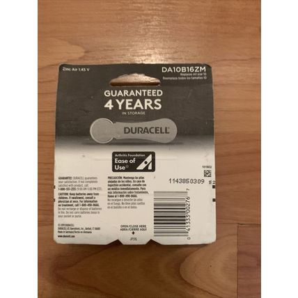 1x Duracell 16 Pack Hearing Aid Batteries Size 10