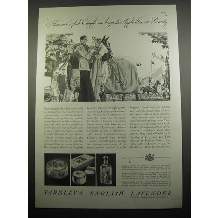 1933 Yardley's English Lavender Ad - How an English Complexion keeps
