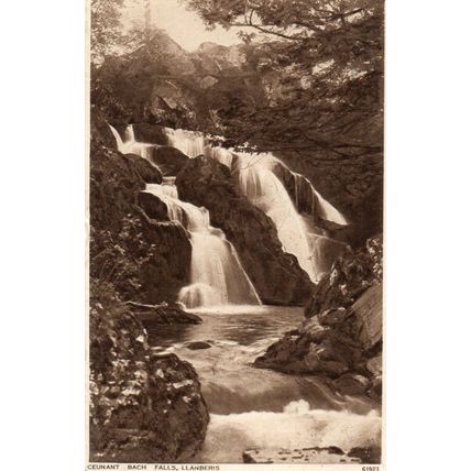 Ceunant Bach Falls - Llanberis - Original Vintage Postcard (348)