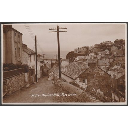 Church Hill, Port Isaac, Cornwall, c.1930 - Sweetman RP Postcard