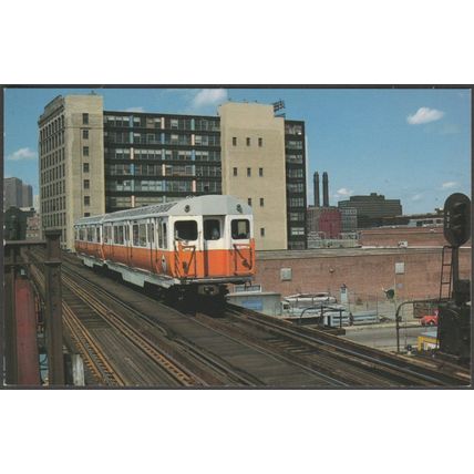Boston MBTA Car No 01129 near Dover Station, 1997 - Mary Jayne's Postcard