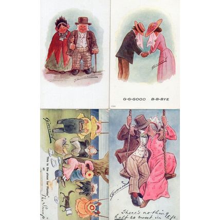 Cynical Romance Love 4x Antique Comic Postcard s