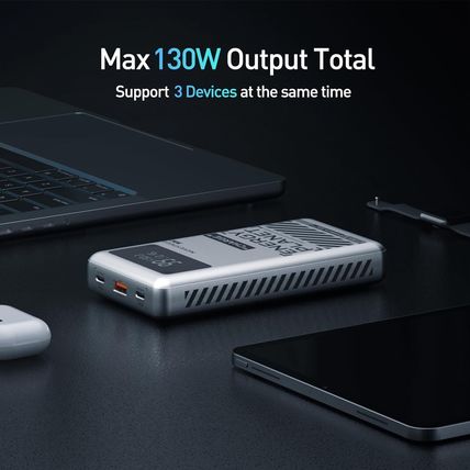MoveSpeed 130W Power Bank 25000mAh 100W 65W Mobile Phone Laptop Battery Charger