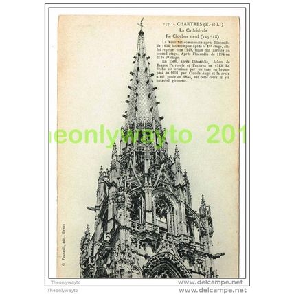 CHARTRES, LE CATHEDRALE, LE CLOCHER NEUF, FRANCE, Postcard, 1910/20s