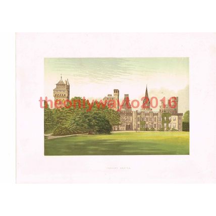 Cardiff Castle, Wales, Book Illustration, c1880